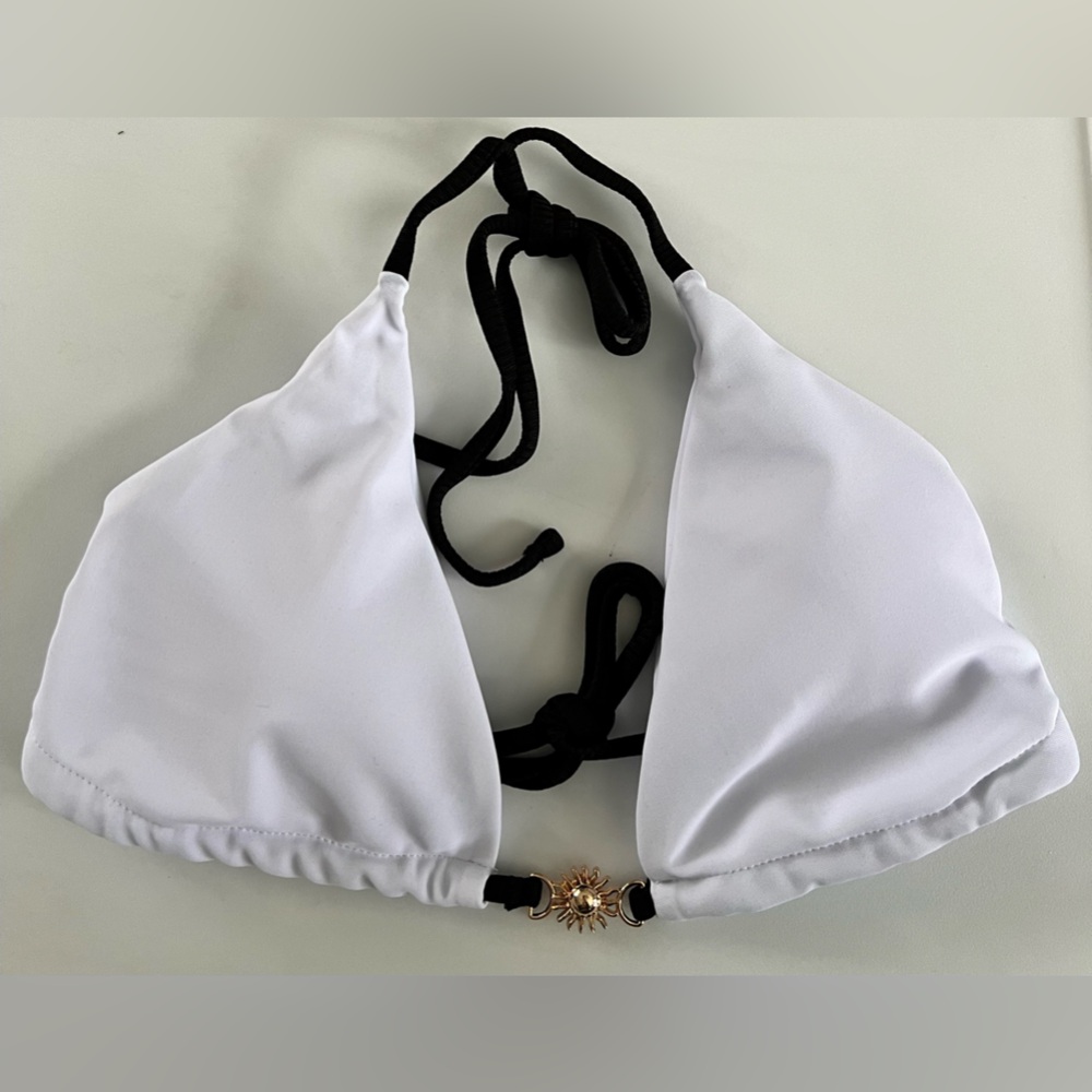 Elegant White Halter Thong Bikini Set - Picture 2 of 9